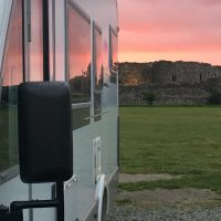 Bertie in the sunset at Beaumaris