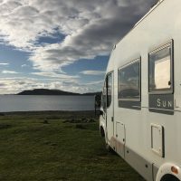 Bertie's parking spot - when the sun finally came out