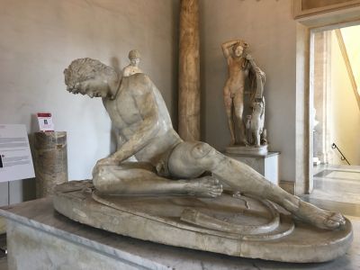 The dying Gaul. Like many Roman sculptures it is believed to be a copy of an original Greek sculpture.