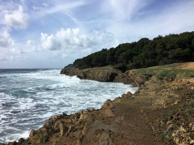Rock formations along the coast