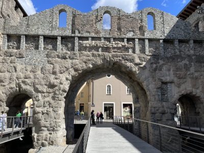 Porta Pretoria. One of the original Roman gates to the town.