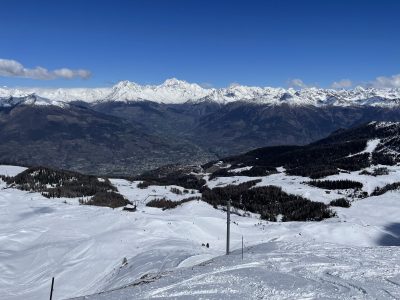 Looking across Pila to the northern mountains of the Val d’Aosta