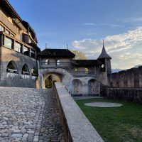 The ramparts, with the Remparts restaurant on the left.