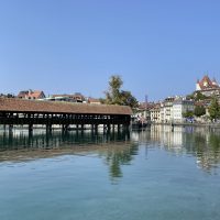 Thun Castle and one of the covered bridges