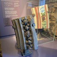 We often forget that cathedrals would have been colourfully decorated as per the reconstruction of this section of stonework